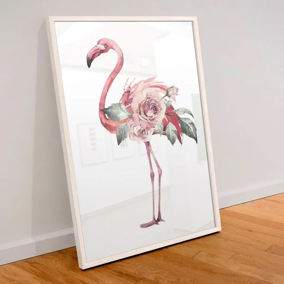 Watercolor Tropical Flamingo Wall Art Poster Print UNFRAMED - Picture 4 of 17